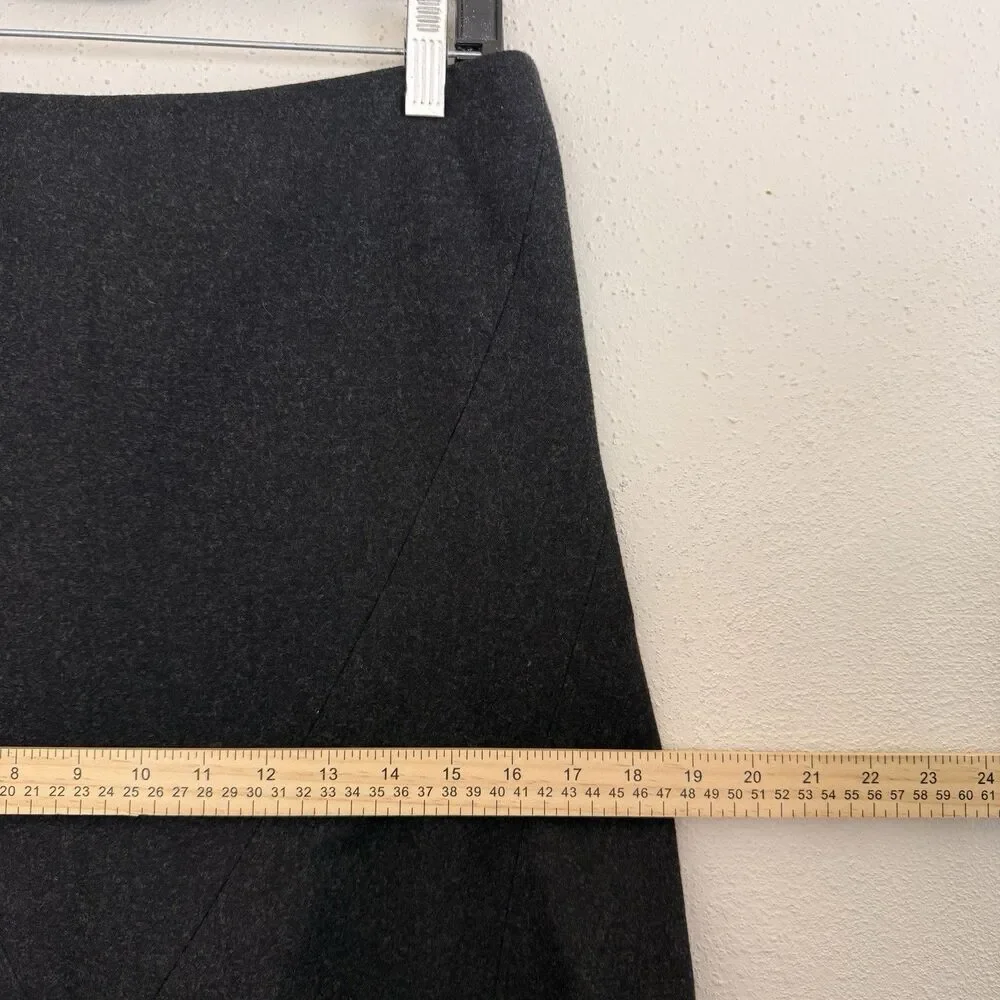 Ralph Lauren Wool Cashmere Trumpet Skirt Sz 4 Fit Flare Gray Silk Lining Luxury